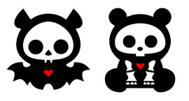 黑色小动物骷髅样式PNG图标